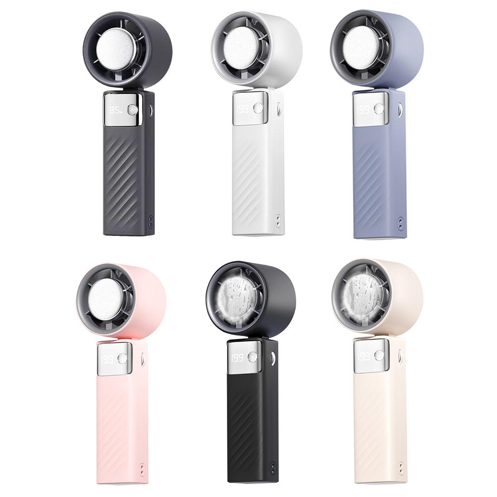 Portable Handheld Fan Mini Folding Fan 199 Gear Personal Turbo Fan LED Display Foldable Hand Fan Multifunctional for Home Office