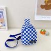 Shoulder Printed Checkerboard Bag Casual Chest Bag Children Crossbodybag Outdoor