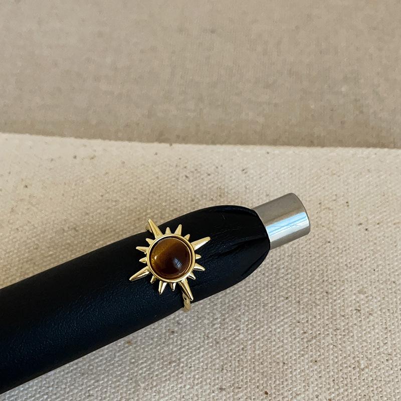 Ретро-элитное металлическое кольцо с тигровым глазом, женское нишевое уникальное модное универсальное кольцо