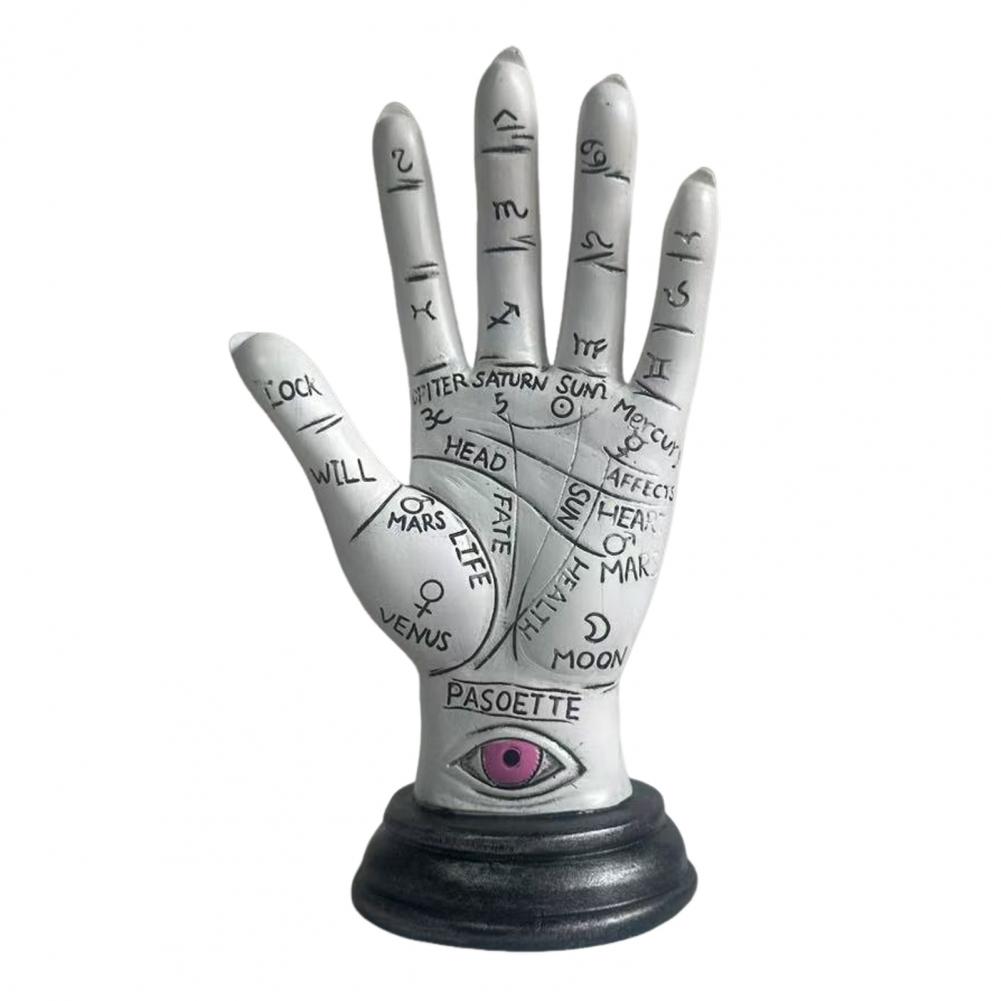 

Decorative Hand Statue Resin Hand Sculpture Modern Palmistry Hand Resin Figurine Sculpture for Home Office Decor
