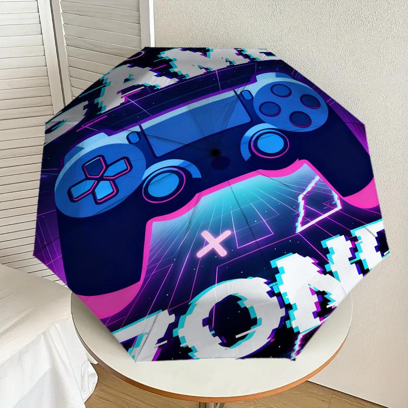 1pc Game Zone Pattern Umbrella Design Automatic Opening and Closing Umbrella, High-quality Travel Umbrella, c1128200