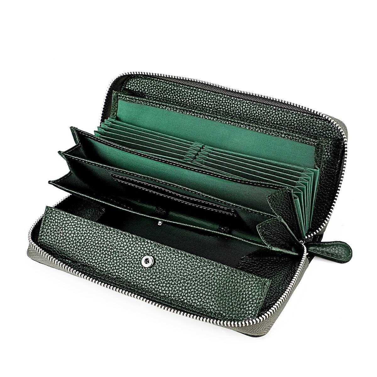 

Новый кошелек из натуральной кожи для мужчин и женщин, RFID-орган, держатель для карт для девочек, повседневный кошелек для монет с несколькими картами чёрный