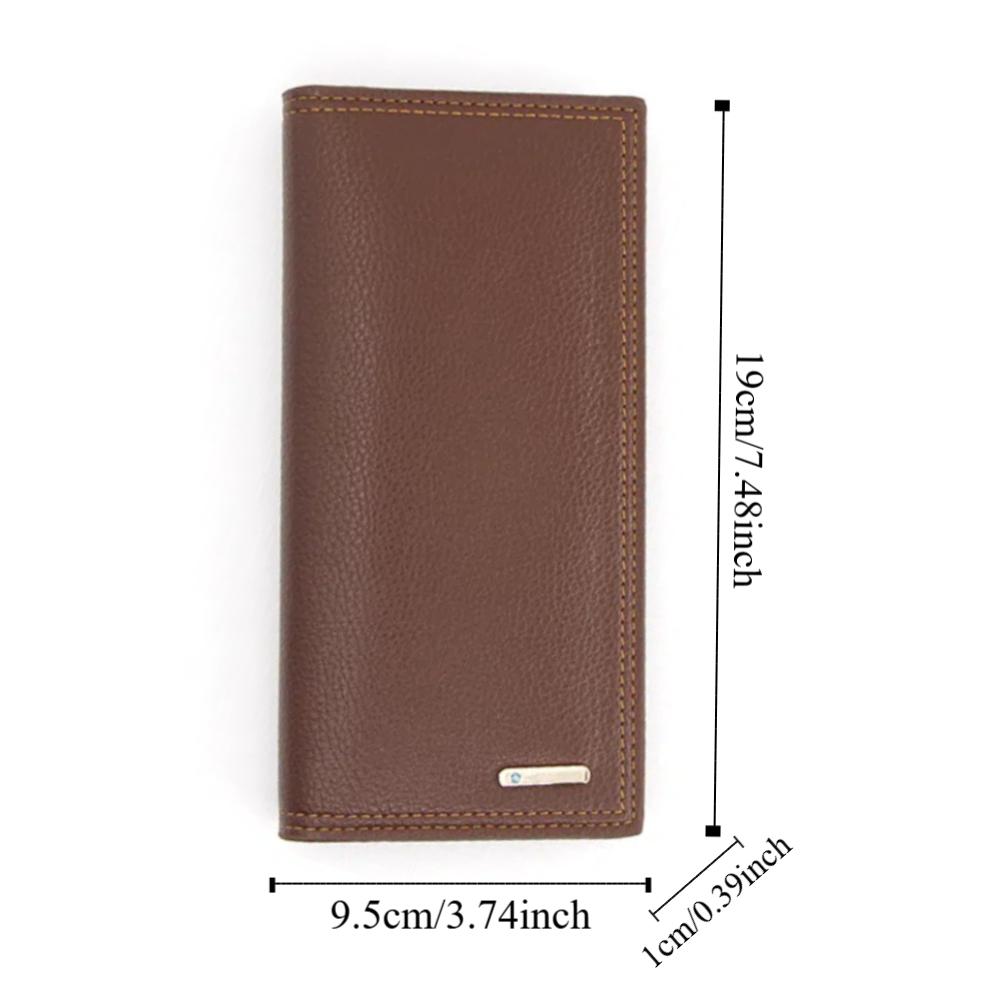 Solid Color PU Men's Long Wallet Zipper Large Capacity Male Leather Purse Handbag Multi-position Card Wallet