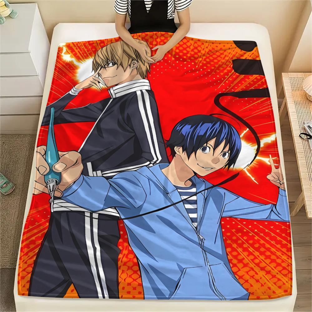 1PC Bakuman Print Flannel Blanket, High quality All Seasons, Home Decor, Warmth and Comfort, Perfect for Christmas Gifts