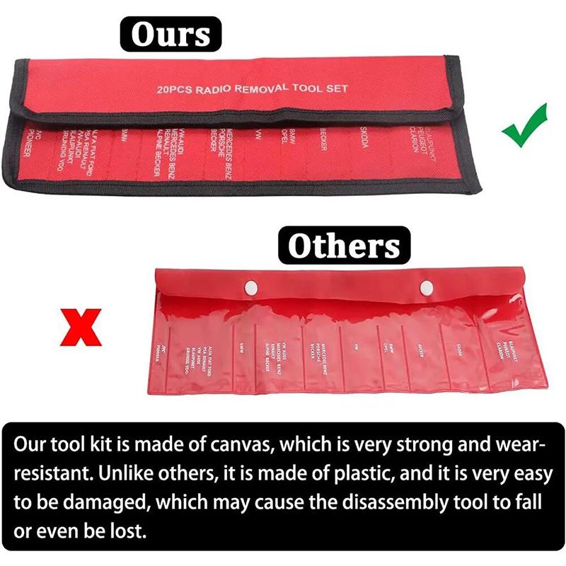 20pcs Car Radio Removal Tool Kit Auto Audio CD Player DVD Navigation Interior Disassembly Repair Tool