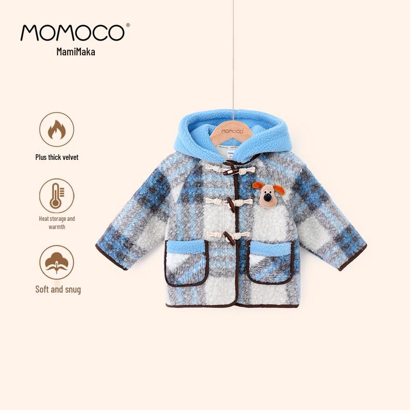 Зимняя теплая куртка для мальчика MOMOCO с подкладкой из флиса с изображением щенка 90 синий