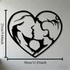 2D Flat Wall Art Couple Kissing in Heart Shape, Iron Metal Decor for Living Room Bedroom Office, 1pc