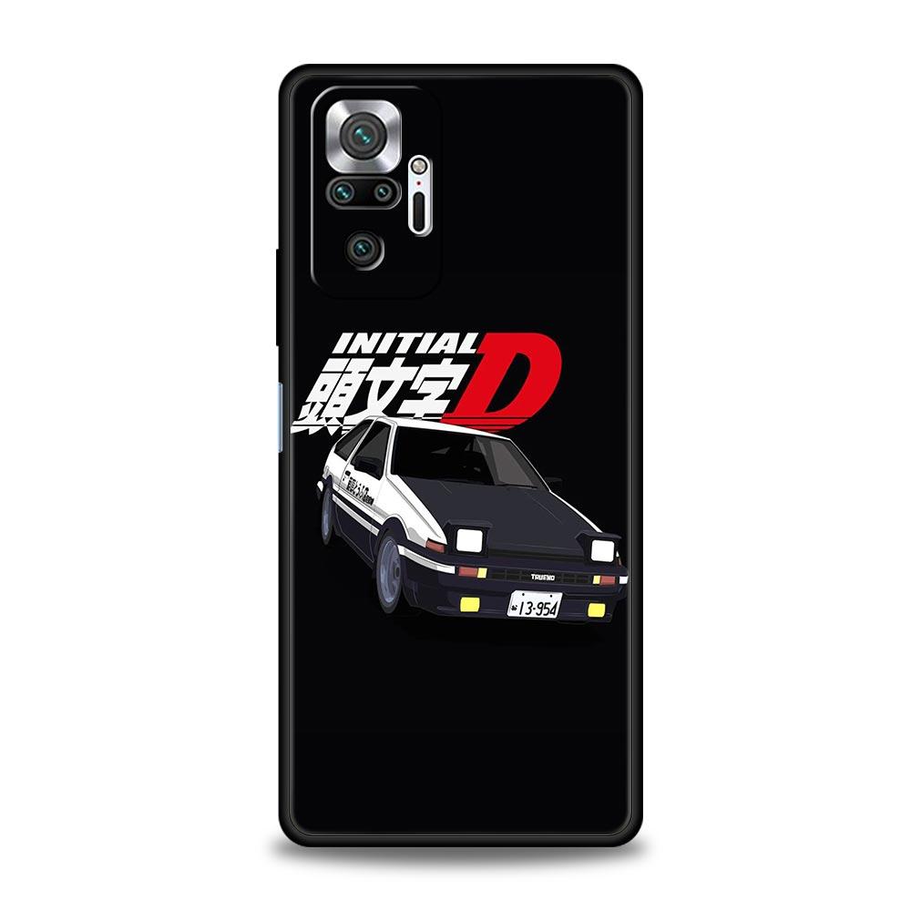 Initial D Car Phone Case Cover for Redmi 14C 10C Note 15 14 13 12 10 11 K40 Pro Plus 5G Soft TPU Shockproof Shell Fundas Capas