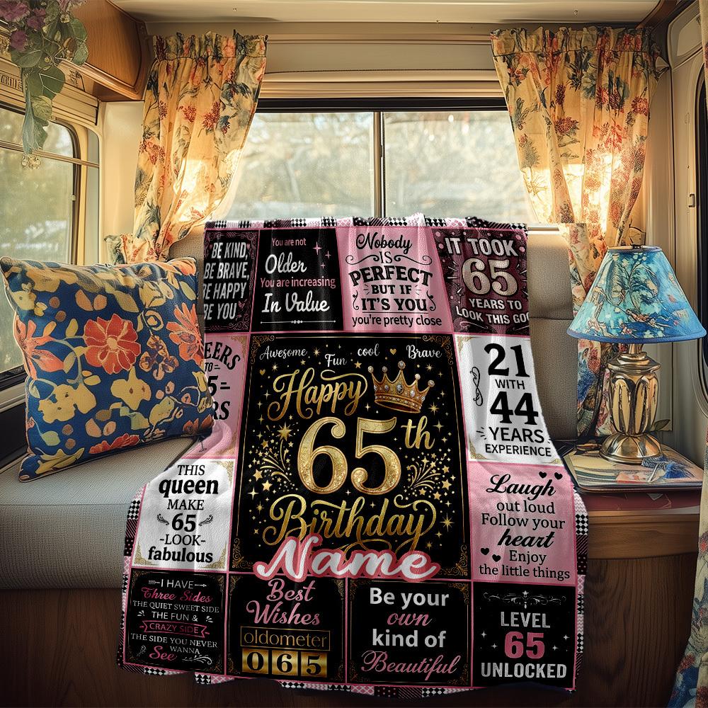 Birthday Wishes Rv Customize Your Name Blanket Soft Cozy Lightweight Allseason Multipurpose Blanket For Travel Camping Picnics Sofas Rvs Beds Living