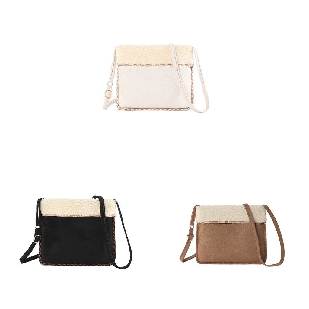 Wholesale Fashion Plush Flipped Shoulder Messenger Bag Women 2023 Winter New Casual Trendy Versatile Small Square Bag