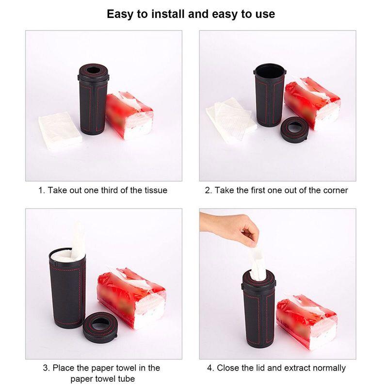 Tissue Box Cover Tube Napkin Car Office Paper Holder Paper Tube Pull Paper Bucket