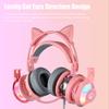 Cute Cat Ear Gaming Headphones with Mic Noise Reduced RGB Pink Girls Headset Gamer Accessories for PS4 Xbox Phone PC Kid Gift