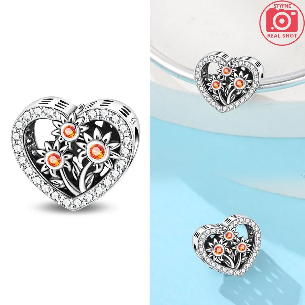 Pendants Woman Pink Heart Air Balloon Wishing Bottle Original Copper Charm Bead Fit Bracelet Women Jewelry Gift Diy