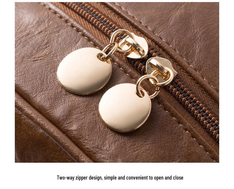 2025 Ölwachsleder Damen Kosmetiktasche - Große Kapazität, Wasserdicht, Leichter Luxus, Tragbare Reise-Toilettentasche