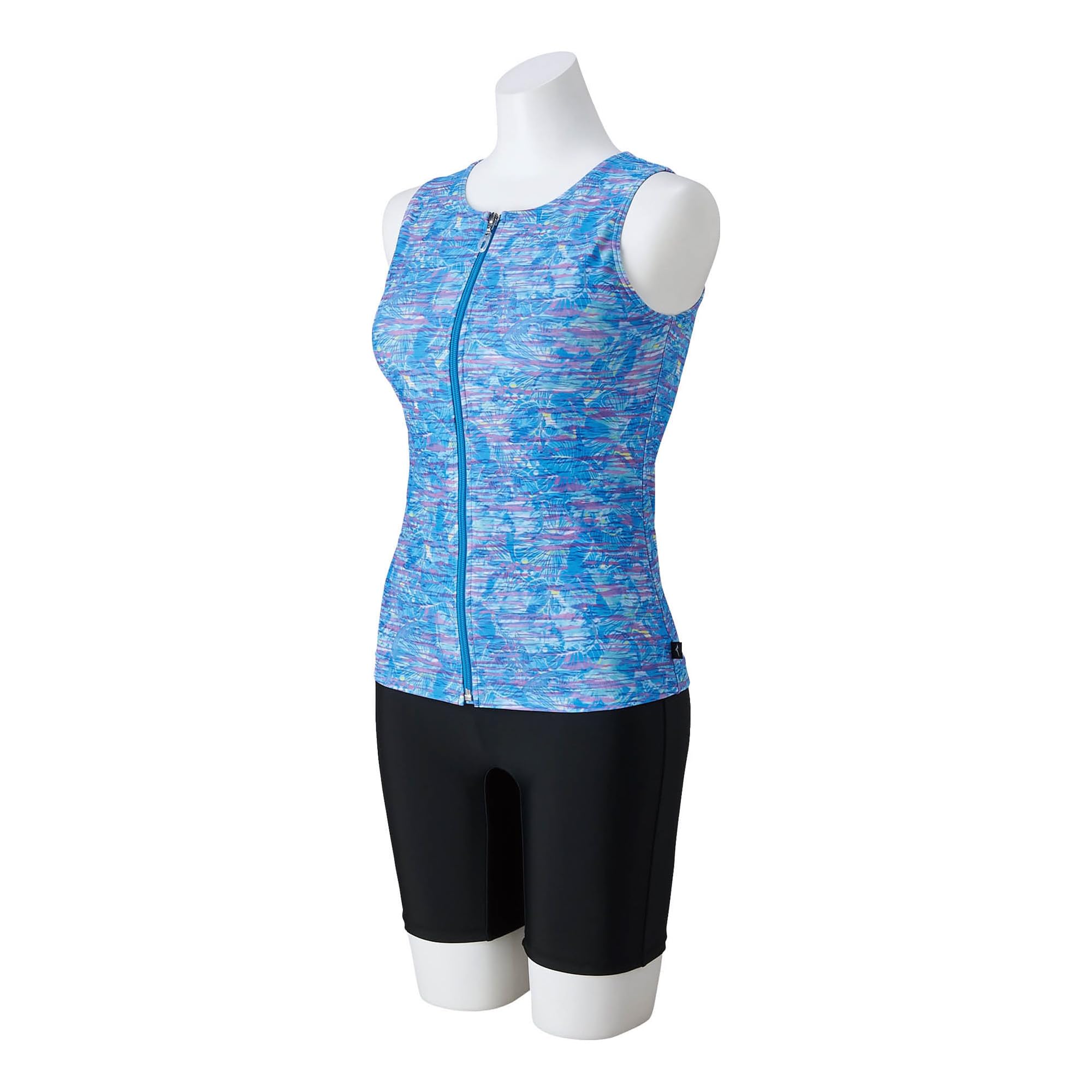 

Mizuno N2JGA848 Gym Swimsuit with Blue Women s Zipper, синий