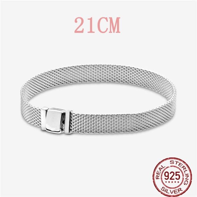 925 Sterling Silver Snake Chain Bracelets Charm Pendientes Mujer 925 Original Bracelet For Women Fine Jewelry Clasp Bangle Gift