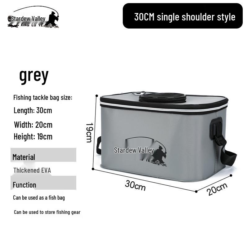 Collapsible EVA Fish Bucket with Strap - Multifunctional and Thickened Design with Built-in Keepnet