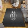 Juventus Fodboldklub4 Flanel Mønster Firkantet Tæppe, Områdetæppe, Tæppegulvmåtte til Stue Soveværelse Sofa Legeværelse Indretning, Skridsikker Gulvmåtte