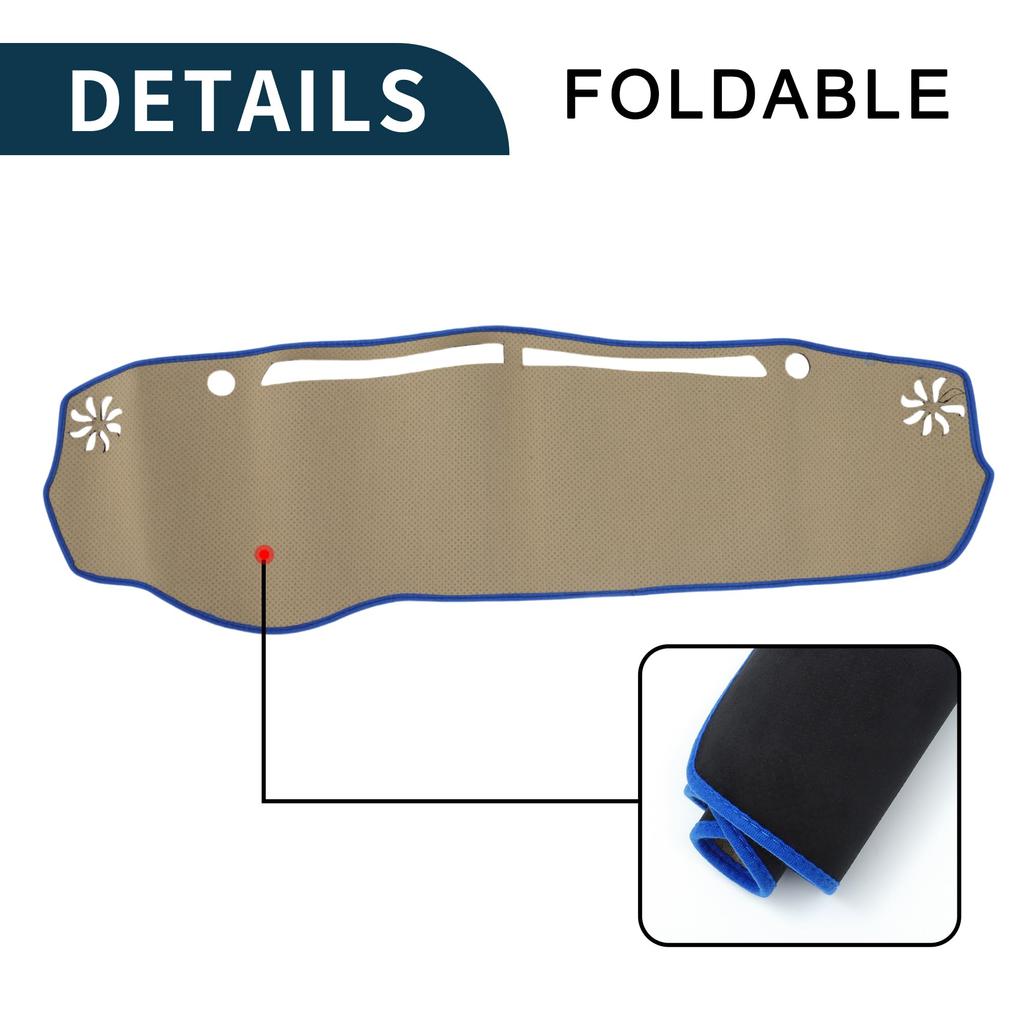TUCKBOLD Dashboard Mat for Mazda Flair Car Dashboard Protective Interior Sun Flannel Black with Blue Set Crossover, Cover, Mat, Parts, Accessories,