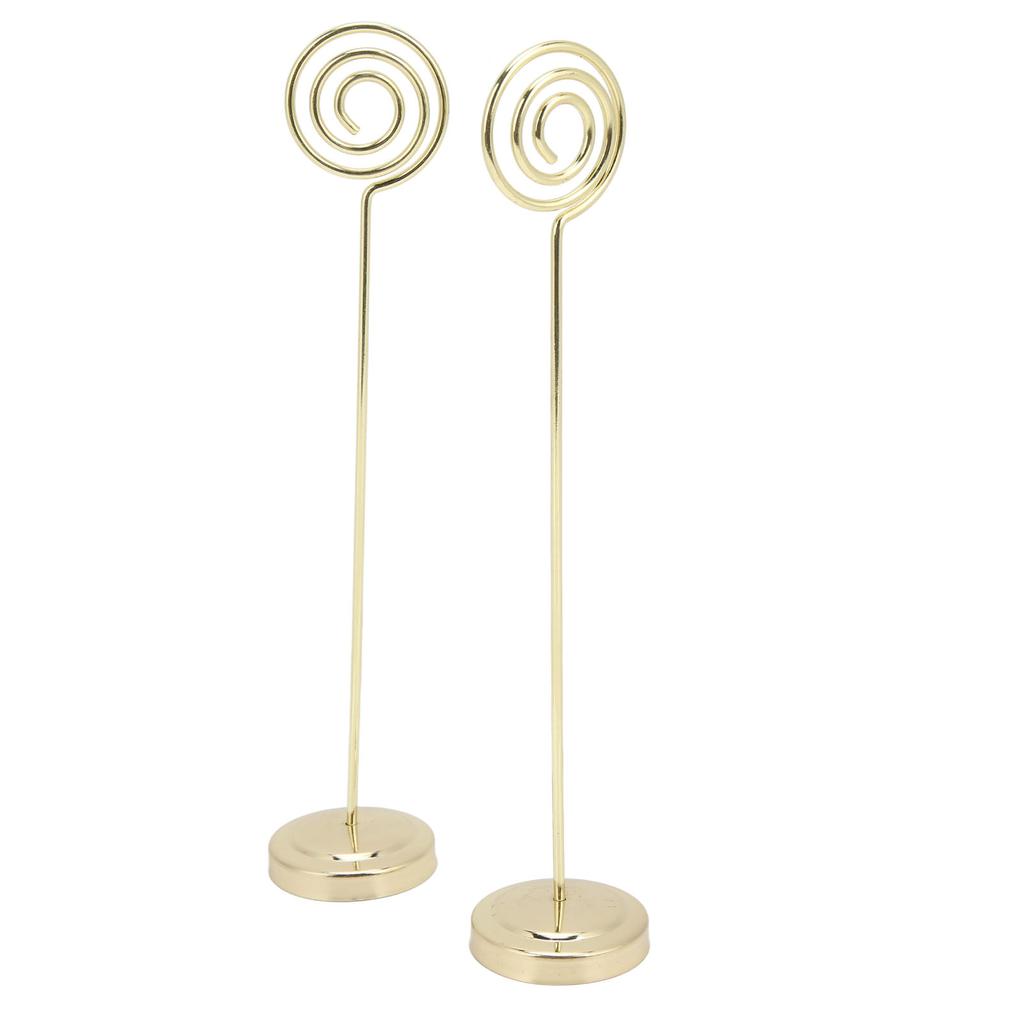 2Pcs Table Number Holder 200mm Round Metal Steady Semicircle Convex Design Electroplating Technology Photo HolderGold