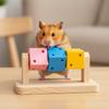 Jouet interactif de fitness pour hamster avec support – Équipement de jeu pour la recherche de nourriture, le soulagement du stress et l'enrichissement pour petits animaux de compagnie