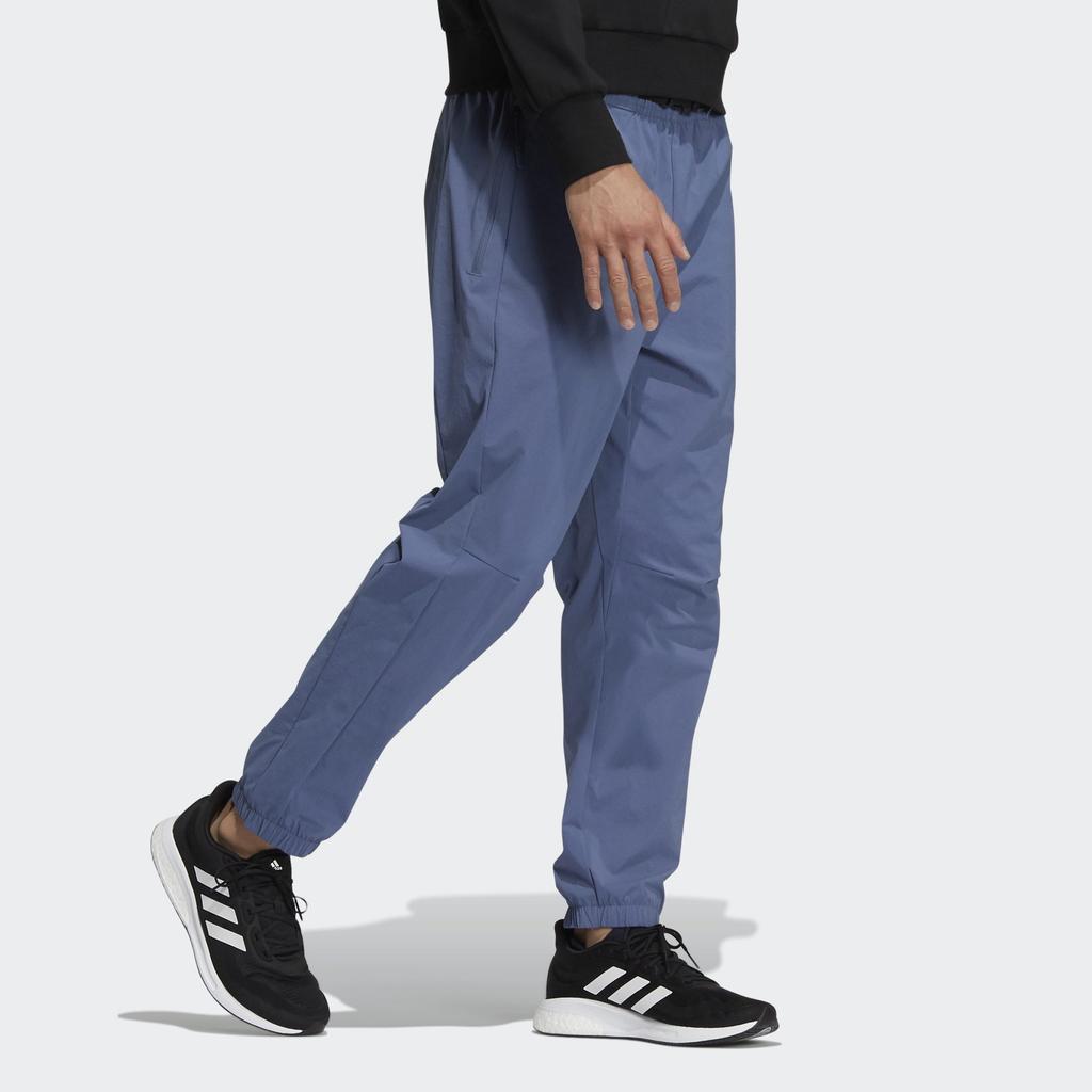 adidas Wu Ji Collection Knitted Sweatpants Men's Sky Blue Moderate Cuffed Pants HE5126