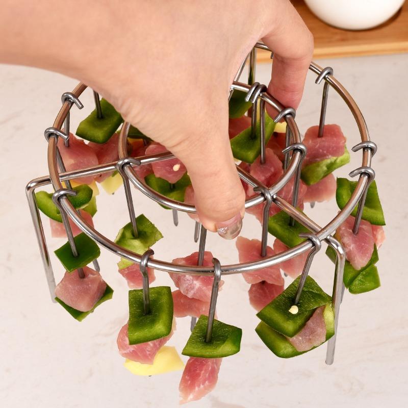 Air Fryer Grill, Haushalts-Edelstahl-Vertikalgrillstab, hängende Grillspieße, Grillwerkzeuge für Familienfeiern