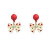 Silver Needle Red Polka Dot Bow Earrings Exquisite Cute Sweet Earrings Small Fresh Temperament Fairy Earrings