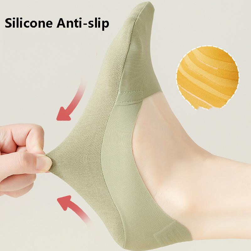 10 culori șosete pentru femei de vară, șosete subțiri de barcă, papuci, din silicon, antiderapant, din bumbac, cu fundul de mătase de gheață, șosete invizibile tăiate jos