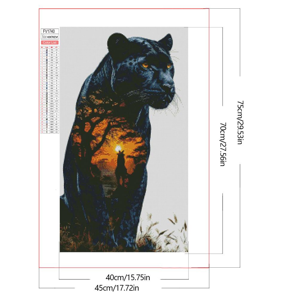5D DIY Full Square Drill Diamond Painting Animal Kit Home Decor Art 45x75cm