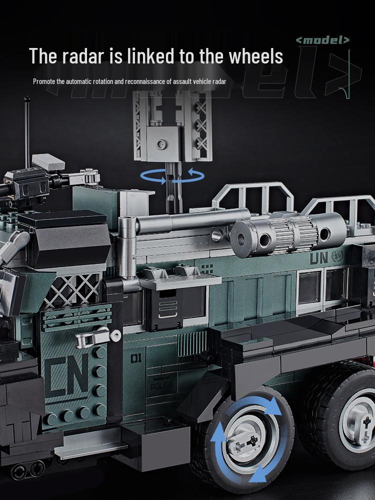 Chizao T2231-33 Explosion-Proof Armored Tank & Missile Vehicle Building Blocks Toy Model