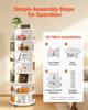 7 Tiers Rotating Shoe Rack Tower with Wheels, Movable 360° Spinning Carousel Display, Lazy Susan Organizer Closet Shelf for Living Room, Entryway,