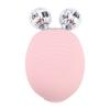 Facial Cleansing Brush IP67 Water Proof Rechargeable Silicone Face Scrubber Exfoliator with Rollers Pink