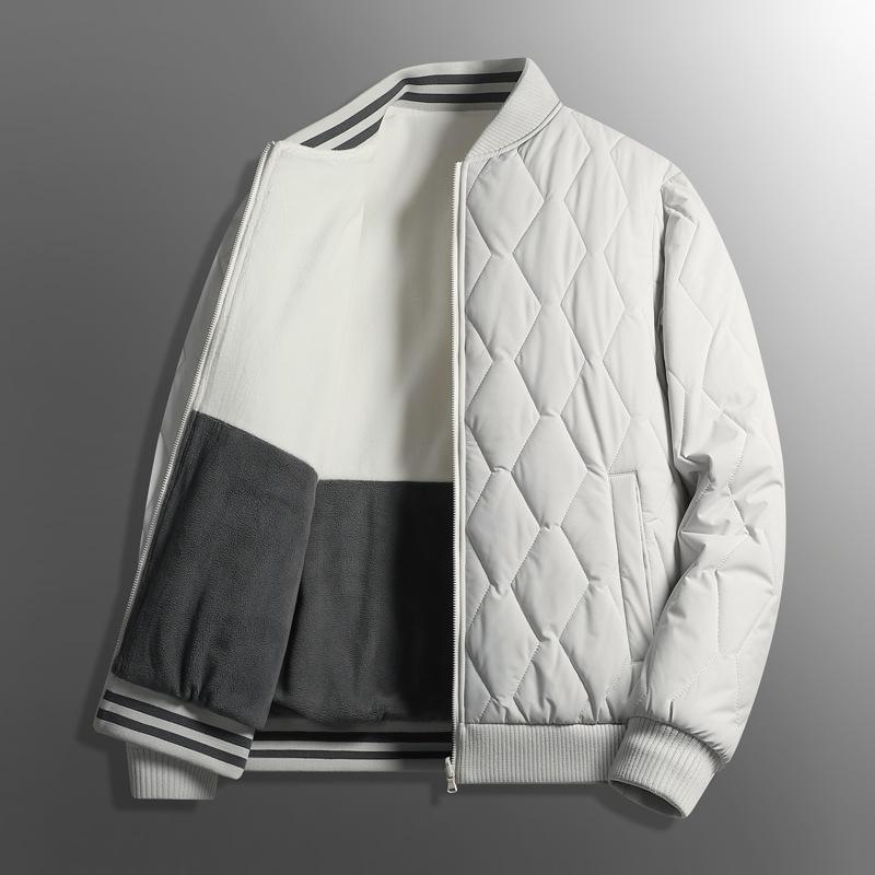 High-end men's autumn and winter cotton-padded clothes, new baseball collar jacket, casual jacket, and large-size cotton clothes.