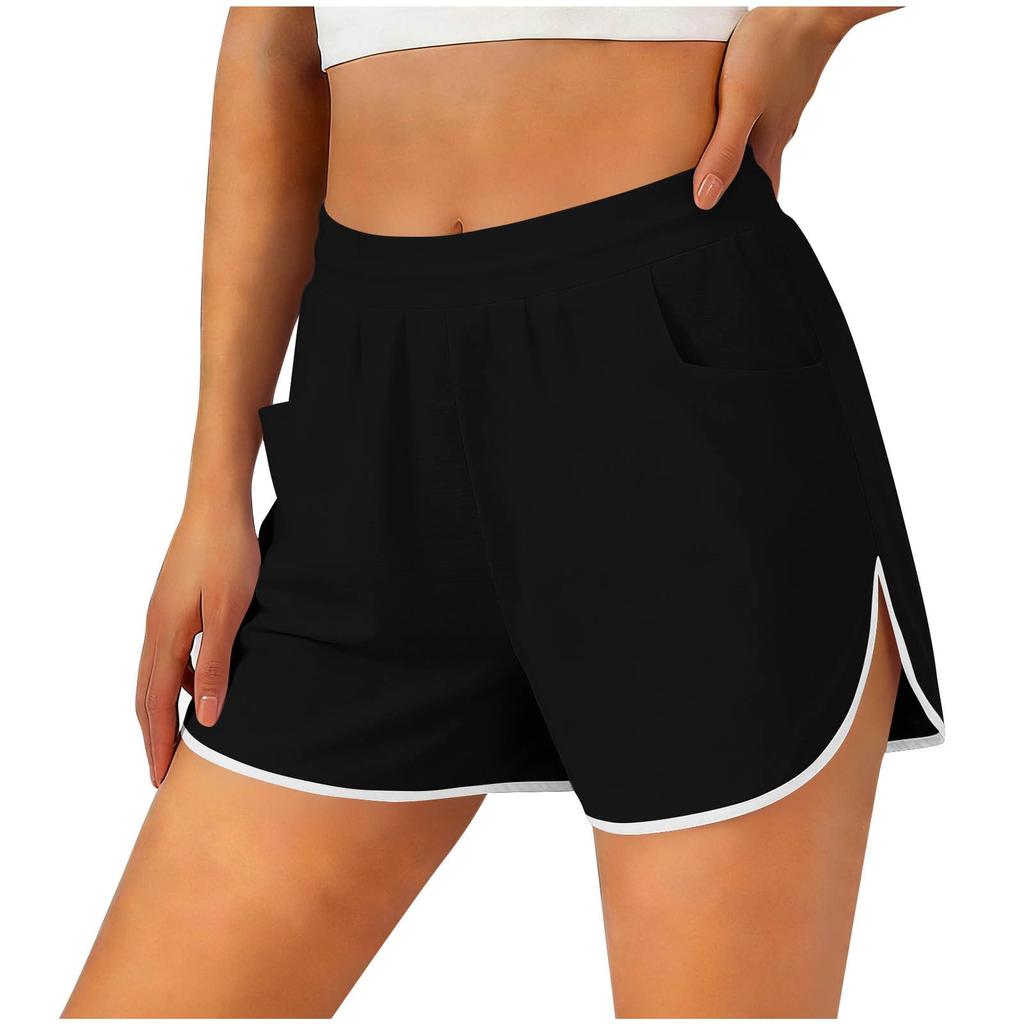 Women's Lightweight Shorts Loose Summer High Waisted Casual Shorts with Pockets