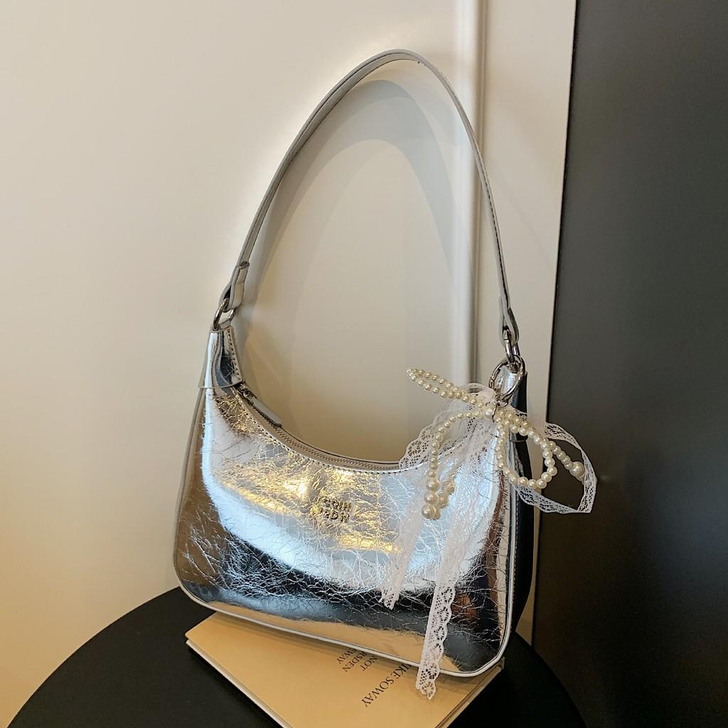 Urban Minimalist Pu Underarm Bag With Spliced Design For Daily Use