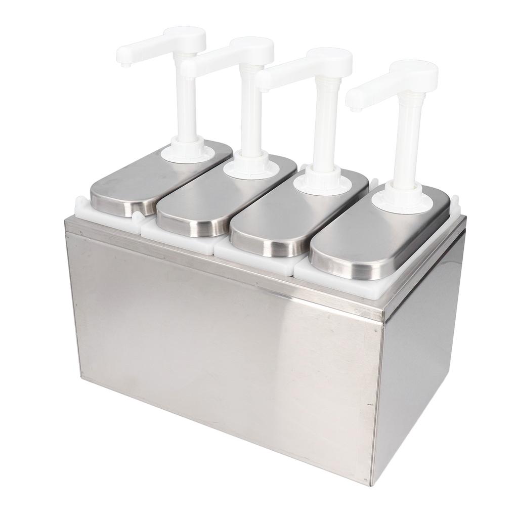 Sauce Dispenser Pump Salad Jam Seasoning Condiment Squeeze Pump Container with Base for Kitchen Restaurant