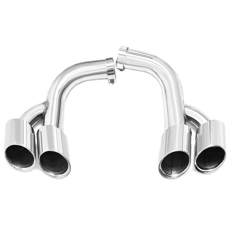 Compatible BMW X6 E71 (09-13) Quad Exhaust Upgrade: Black Stainless Steel Tail Pipes.