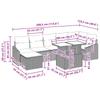 Garden Sofa Set 8 Pieces Brown and Red Poly Rattan