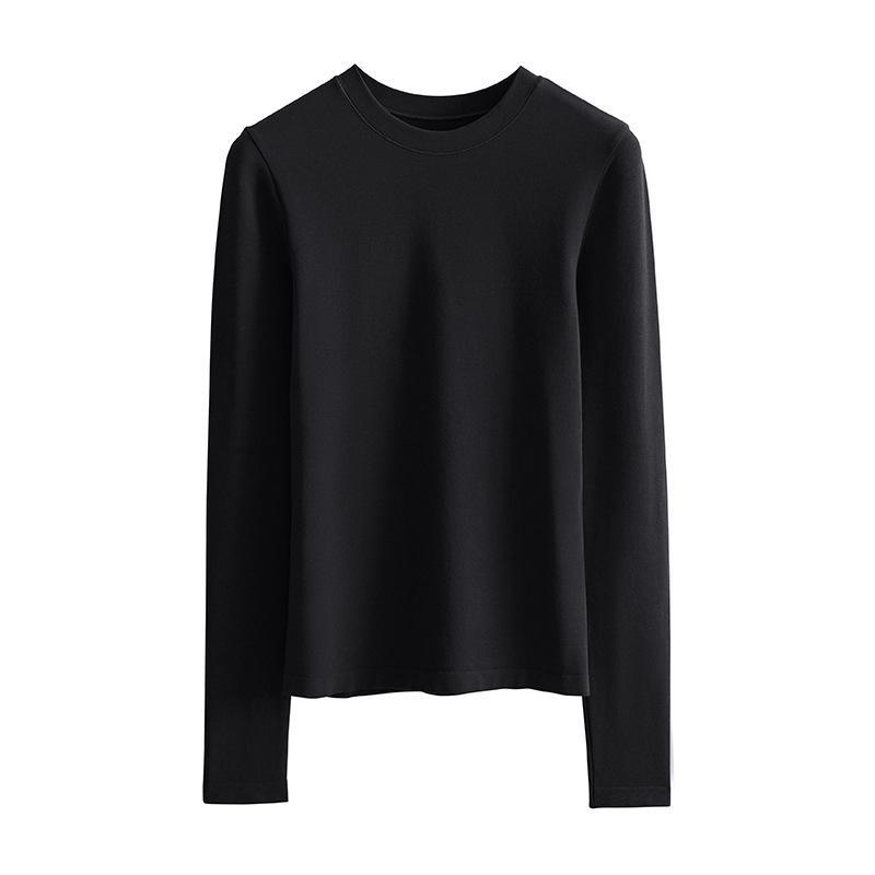 

Женский бесшовный топ из шелка Mulberry с длинными рукавами Tangge - мягкая, эластичная, легкая и теплая рубашка с круглым вырезом M