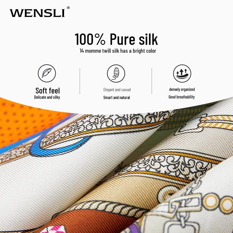 WENSLI Women's Dawn Mulberry Silk Square Scarf