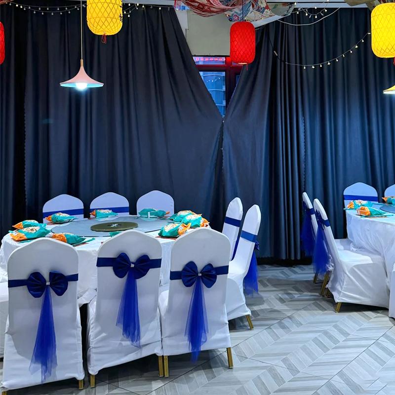 1PC Elastic Party Multiple Colors Ornament Polyester Decorative Chair Back Flower Wedding Decoration Mesh Romantic Accessories