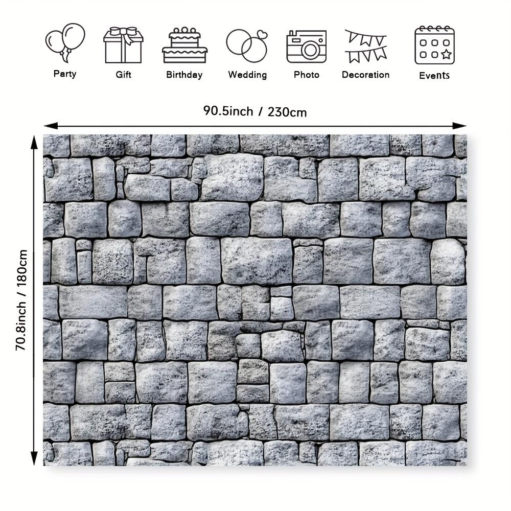 1 Durable Polyester Brick and Stone Wall Background - Suitable for Events Parties Terraces and Garden Decoration