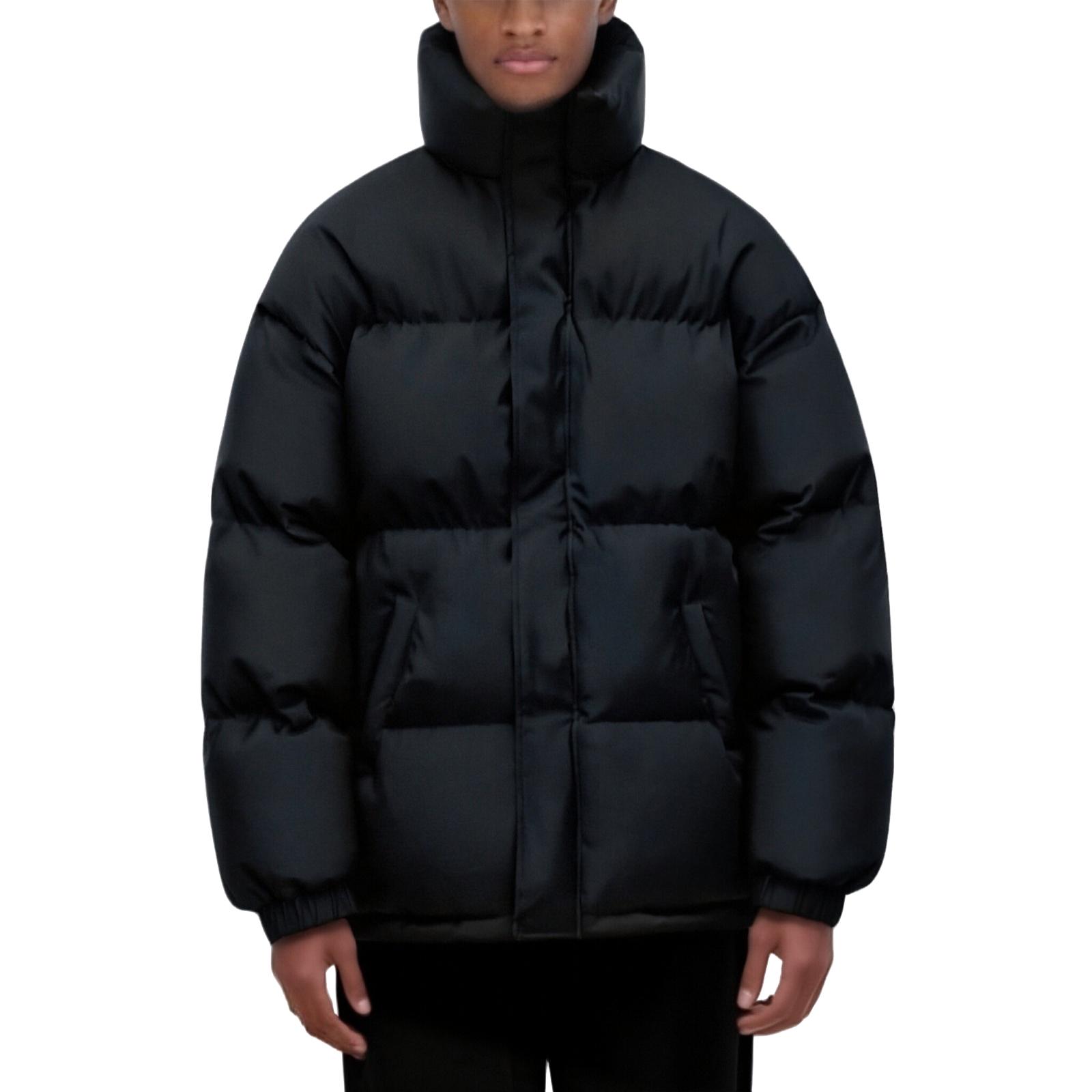 

Men s And Women s Casual Solid Color Loose Plus-size Cotton-padded Jackets, Men s Thickened Warm Stand-up Collar Cotton-padded Jackets L чорний