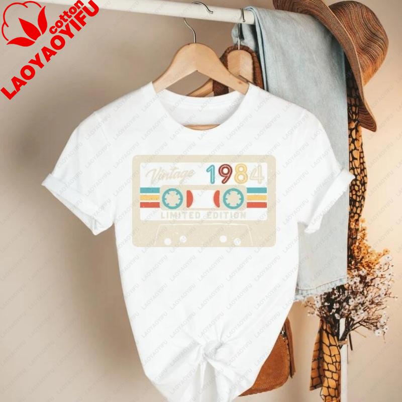 40th Birthday Tshirt 40th Retro Vintage Gift Vintage 1986 Limited Edition TShirt Graphic T Shirts Women Clothes Y2k Tops Tee S