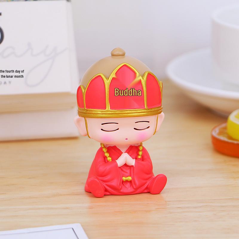 

Journey to the West 4-Piece Desktop Ornament: Tang Monk, Sun Wukong, Zhu Bajie & Two Disciples for Car Interior Decor As shown