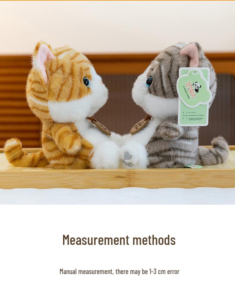 Striped Cat Plush Doll for Kids' Sleep Comfort & Desk Decor