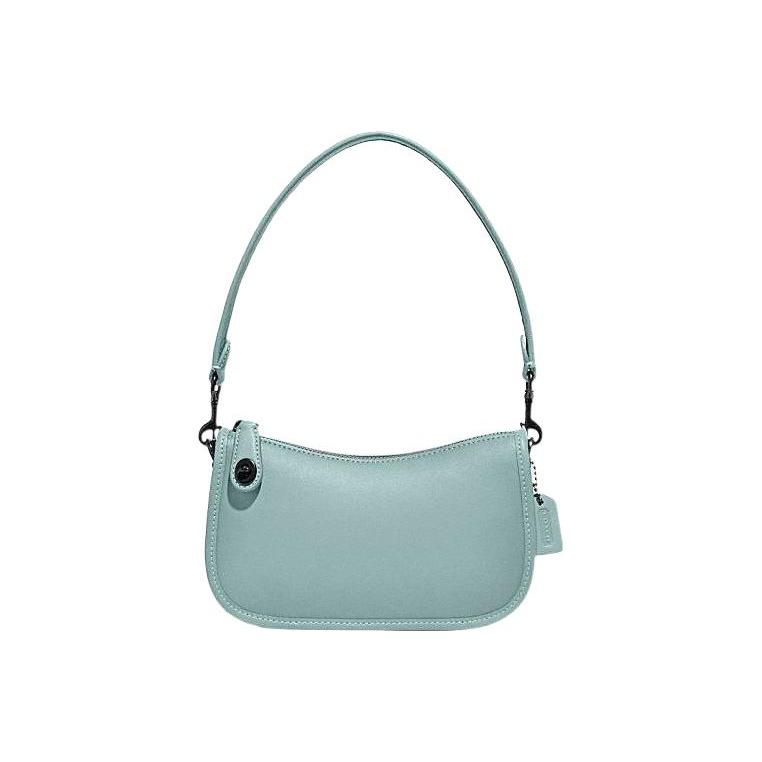 

Coach Swinger 20 Solid Color Zipper Leather Crescent Bag Women Handbags Mint-Green C2643-V5AQU Basic Set (Bag+Dust Bag)