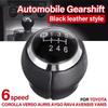 For Toyota Avensis T27 Yaris Corolla 6 Speed MT Gear Shift Knob Gearbox Stick Lever Pen Pu Leather Shifter Handball Chrome M12