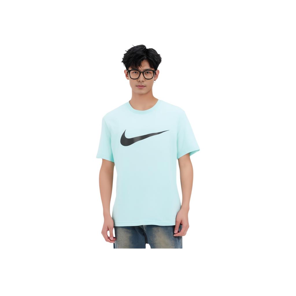 Nike Solid Color Large Logo Print Crew Neck T-Shirt Men Tops Light-Green BV0628-382